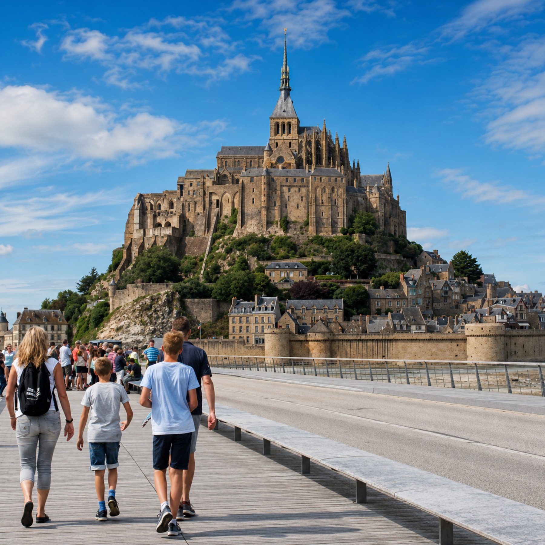 Mont-Saint-Michel rising above its tidal bay