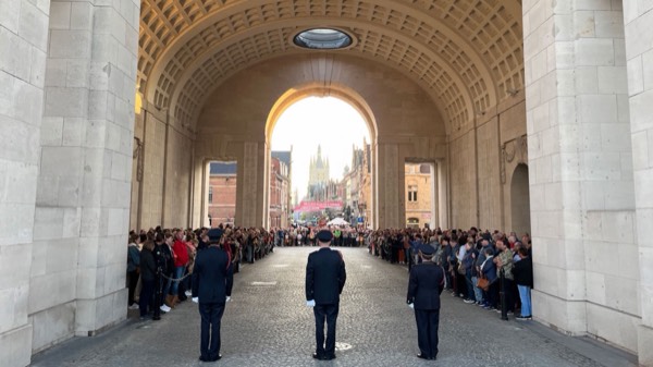 The Last Post Ceremony beneath the Menin Gate Memorial in Ypres