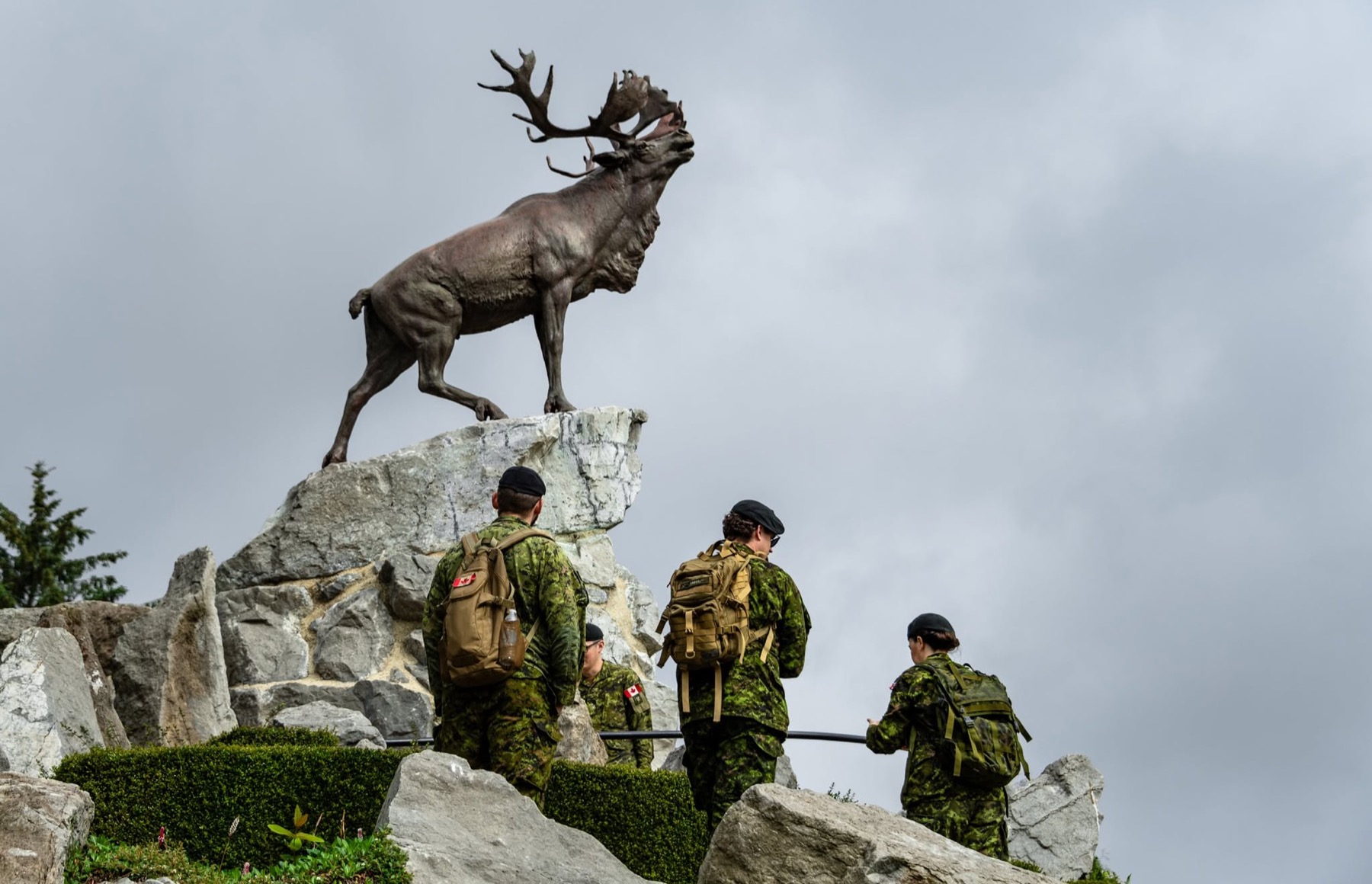 The Beaumont-Hamel Newfoundland Memorial caribou statue