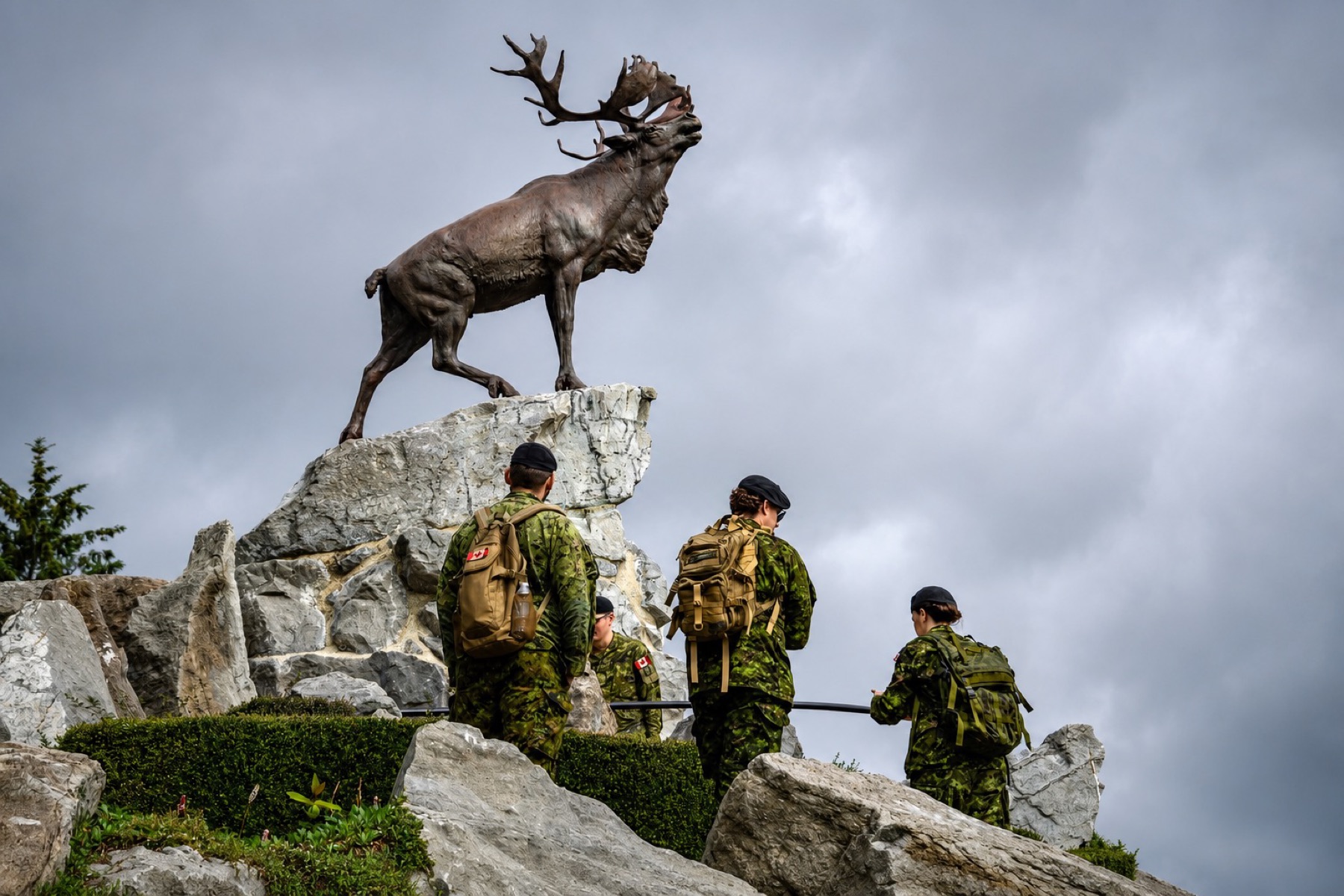 The Beaumont-Hamel Newfoundland Memorial caribou statue